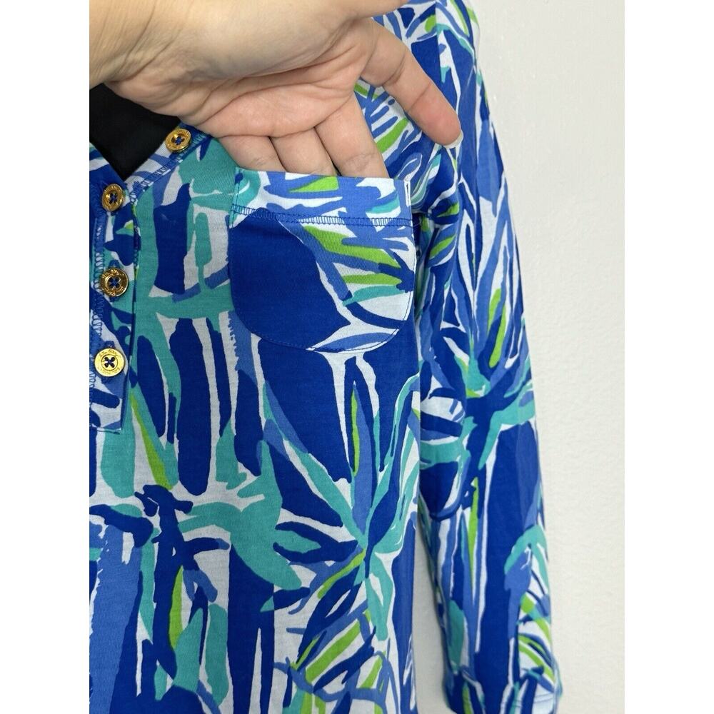 Lilly Pulitzer Blue Crush Bamboo Palmetto Top XXS Shirt Preppy Beach NWOT‎ - Picture 8 of 11